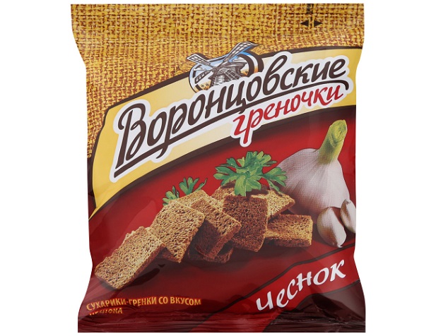 Сухари воронцовские сухарики-гренки со вкусом чеснока 60г (22) арт.: 523119