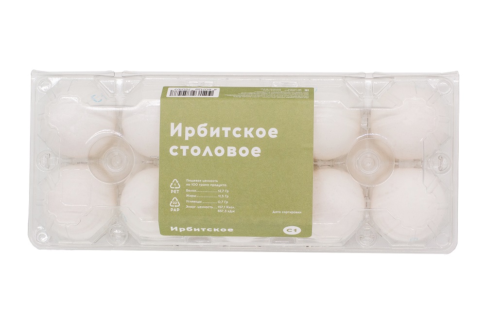 Яйцо куриное пищевое С-1 "Ирбитское Столовое" (фас. по 10/240 шт полистирол/короб) цена за 240 шт. Ирбитская ПФ