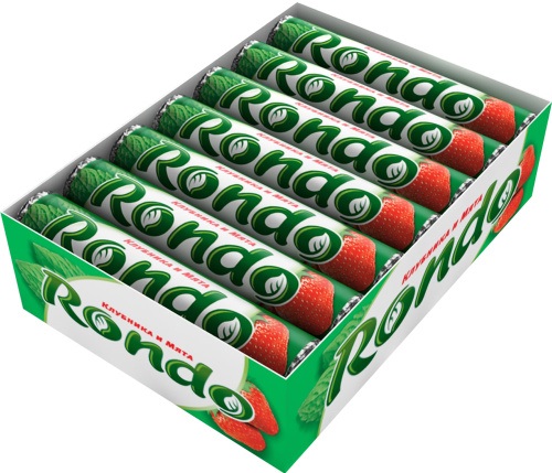 Освежающие конфеты Rondo с сахаром 30г Клубника (16*14) арт.: 440619