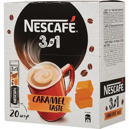 Кофе в пакете Nescafe classic 3 в 1 13г карамель латте (24*20) картон