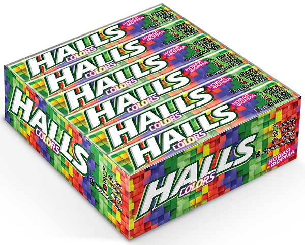 Леденцы от кашля Halls Colors 25г (30*12) арт.: 4020877