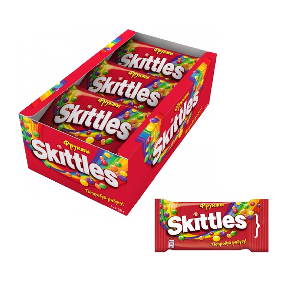 Жевательные конфеты Skittles Фрукты 38г (12*12)