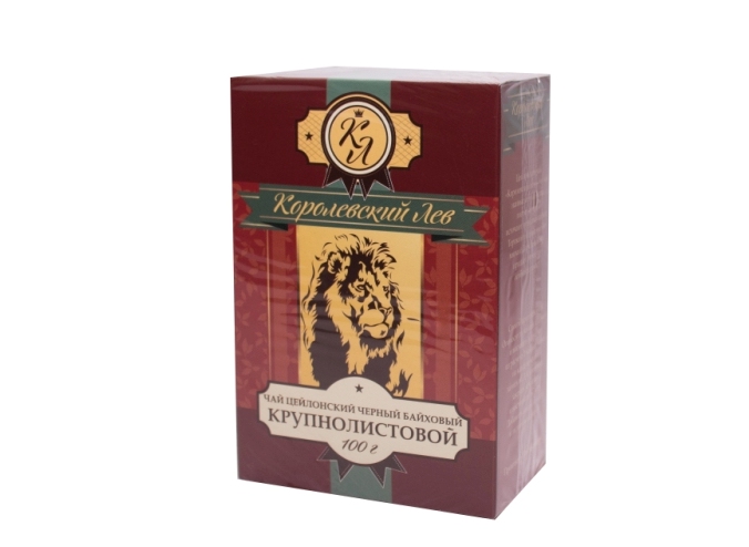 Королевский лев чай цейлонский черный байховый в/с 100гр ТУ