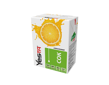 Сок Апельсиновый восстановленный YESTA 0.2 л / 27шт в коробке, цена за шт