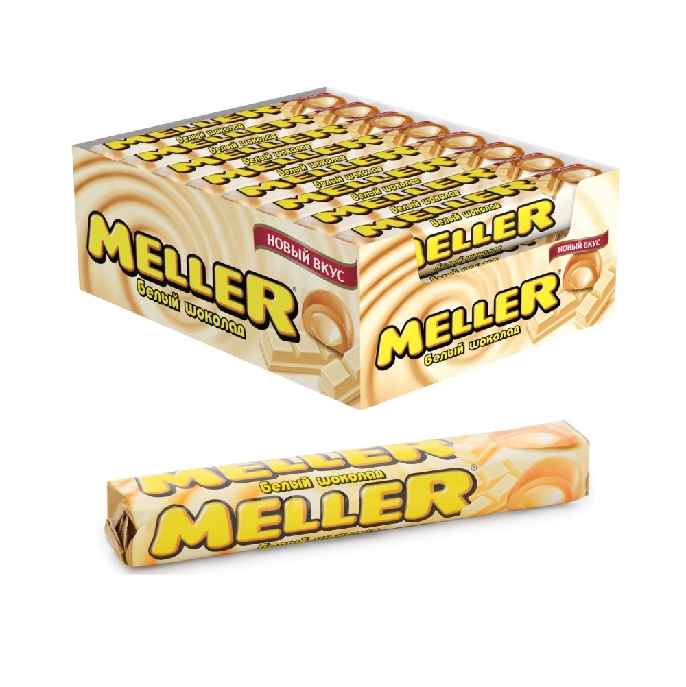 Жев.конфеты Meller 38г белый шоколад (8*24) арт.: 8251482