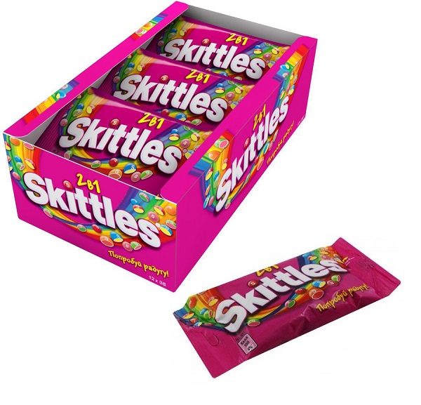 Жевательные конфеты Skittles 2 в 1 38г (12*12)